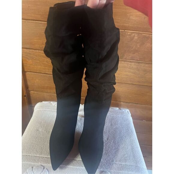 Just fab Khloy Slouch Black Heeled Boots Sz 6 NIB - Picture 5 of 8
